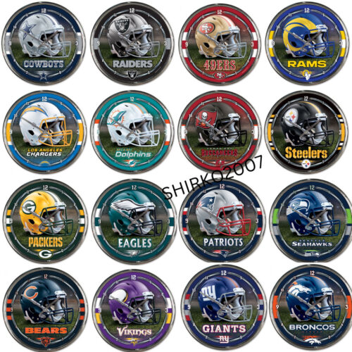 NFL SPORTS CHROME WALL CLOCK image