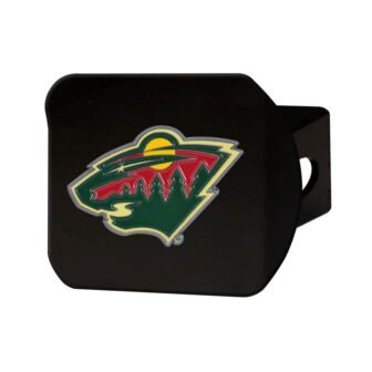 NHL Minnesota Wild Color Emblem on Black Hitch Cover