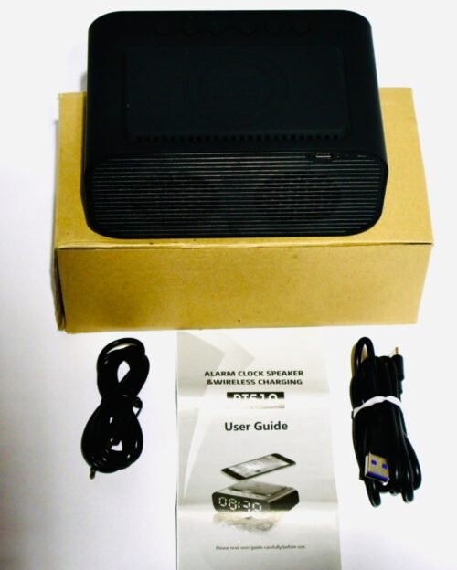 NIB- Digital Alarm Clock; Wireless Phone Charger with Speaker and Sleep Timer