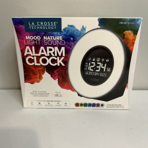 NIB La Crosse Technology Mood Light & Nature Sound Digital Alarm Clock 1230466