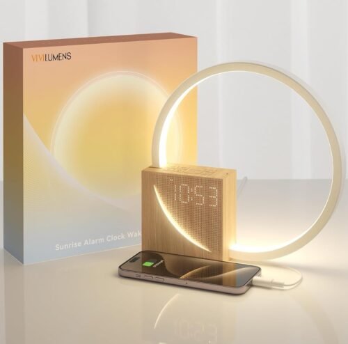 NIB Vivilumens Sunrise Alarm Clock, Wake Up Light, Nature Sounds. Open box.