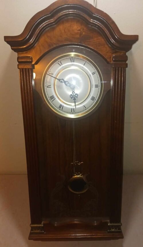 Nice Wooden Wall pendulum Clock / 28 1/2 Inches Tall