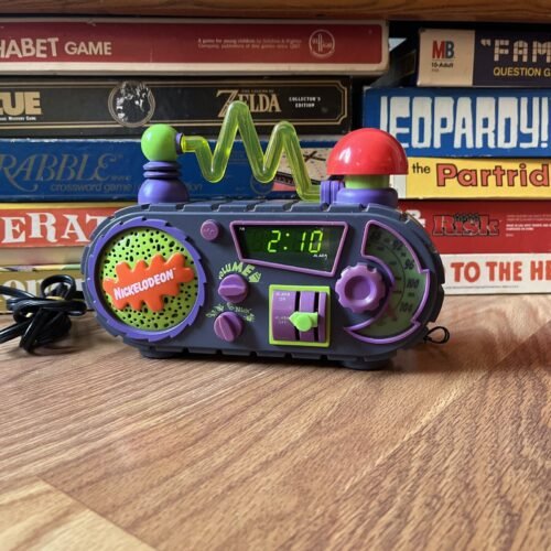 Nickelodeon VTG Time Blaster Rise And Slime Alarm Clock Radio Tested Works!