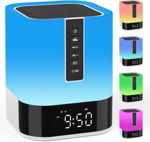 Night Light Bluetooth Speaker Alarm Clock