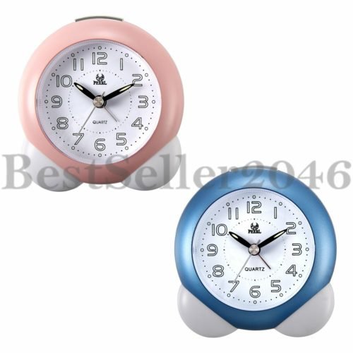 Nightlight Students Mute Bell Alarm Clock Desktop Quartz Analog Desk Clocks Kids