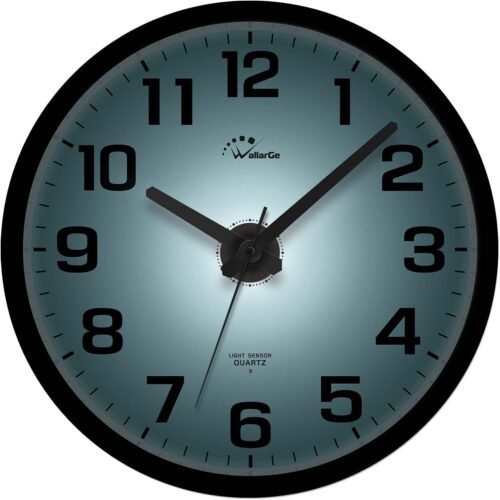 Night Light Wall Clock For Bedroom - Silent Lighted Up Wall Clock Glow