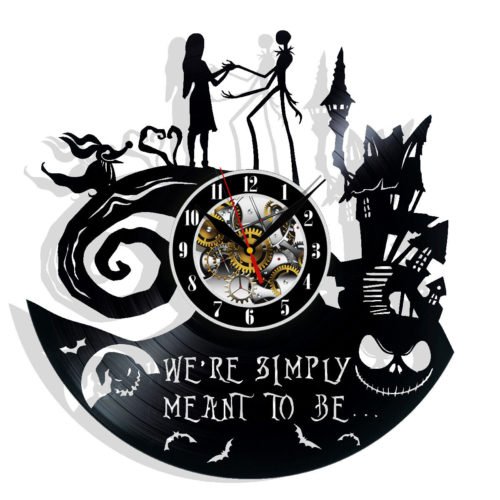 Nightmare Before Christmas Vinyl Wall Clock Records Decor Gift Birthday Holiday