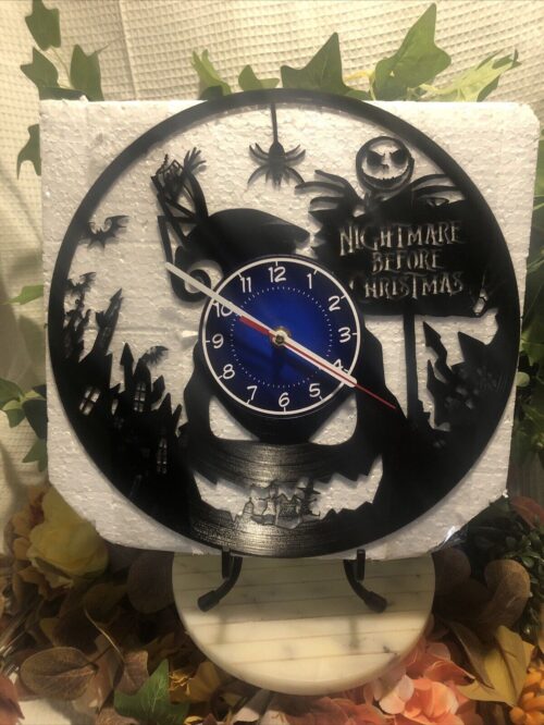 Nightmare Before Christmas Vinyl Wall Clock Record Silent Clock Decor Disney image