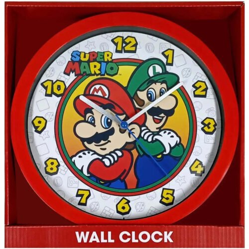 Nintendo Super Mario Bros Luigi 10" Wall Clock -Red