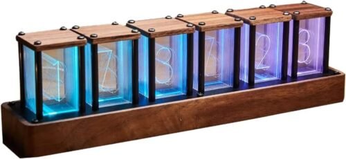 Nixie Tube Clock , Cool Clock, Retro Wooden Shell