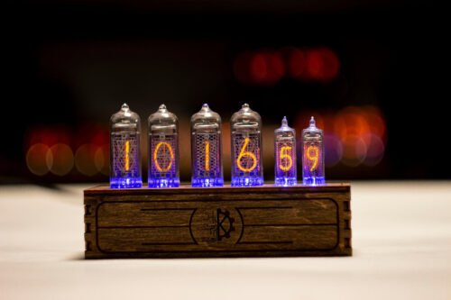 Nixie tube clock IN14+IN16 RGB table desk retro old vintage clock for bedroom
