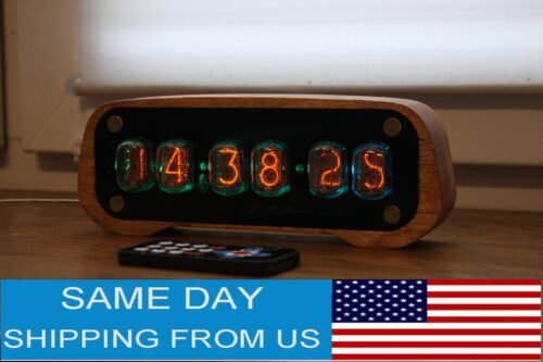 Nixie tube clock with IN-12 and case tubes || Alarm Remote Control Temperature