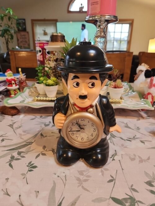 *No Cane Charlie Chaplin Vintage Rhythm Quartz Speak-Up Bubble Alarm Clock Japan