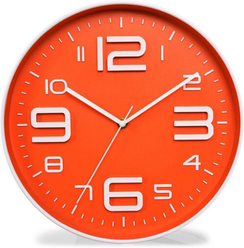 Non-Ticking Silent Quartz Wall Clock with Big 3D Number Modern Design Quiet Swee