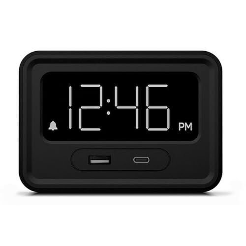 Nonstop Station E Hotel Alarm Clock with Dual USB-C Charging Port