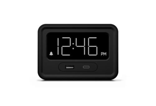 Nonstop Station E Hotel Alarm Clock with Dual USB-C Charging Port