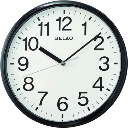 Non Ticking Home, Office Wall Clock, 12 Inches, Black