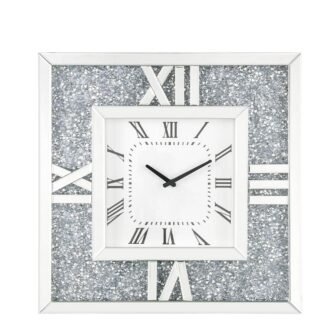 Noralie Mirrored and Faux Diamonds Solid Glam Wall Clock
