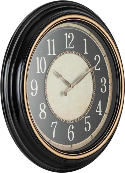 Norden Huge Decorative Light-Weight 23-Inch Wall Clock Silent, Non-Ticking, 3-D