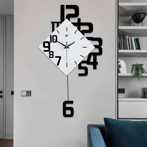 Nordic Style Pendulum Clocks Modern Swing Wall Clock Living Room Fashion Decor~