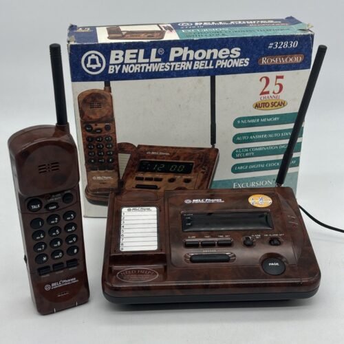 Northwestern Bell Excursion Cordless Phone Alarm Clock 32830 Rosewood Woodgrain