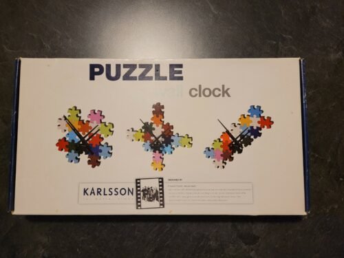 NOS! KARLSSON Puzzle Wall Clock 2010 Multicolor Modern Art Eclectic Design