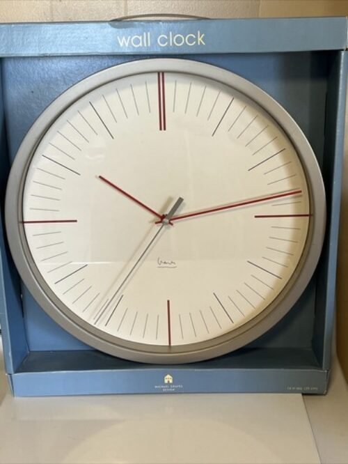 NOS Michael Graves 14 Inch Brushed Nickel Decorative Wall Clock