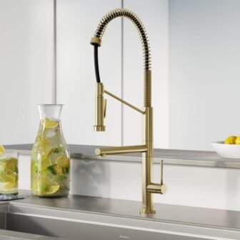 Novuet Single-Handle Pull-Down Sprayer Kitchen Faucet with Pot Filler in Brushed Gold