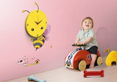 Nursery Room Wall Decor Sticker Kids with clocks