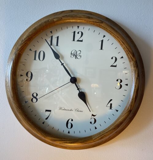 Oak Wood Wall Clock River City Westminster Chimes 15 Inches Excellent