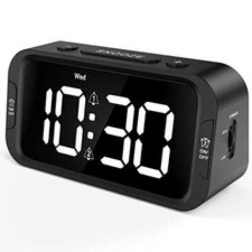 Odokee Digital Dual Alarm Clock for Bedroom Easy to Set 0-100% Dimmer USB