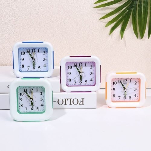 Office Desk Clocks Small No Tick Snooze Quartz Alarm Clock Night Light Silent