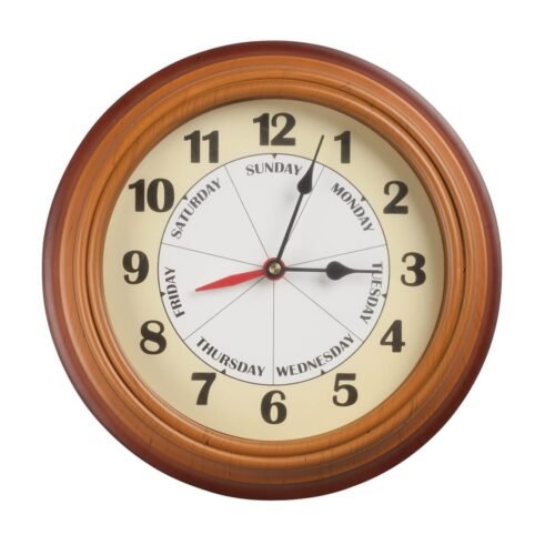of The Week Clock with Time of Day Combination – Easy to Read Analog Clock Ret