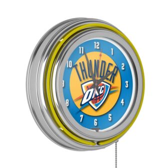 Oklahoma City Thunder Yellow Logo Lighted Analog Neon Clock brand logo