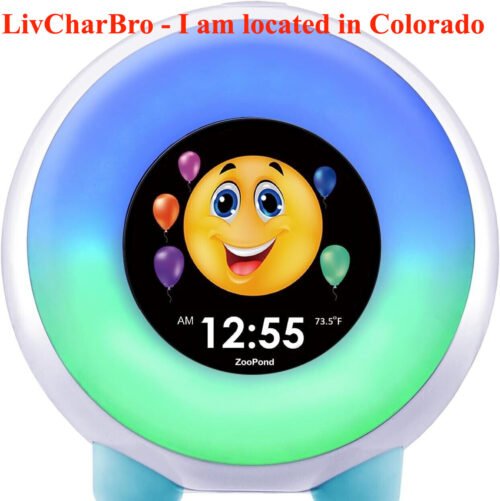OK to Wake Kid Alarm Clock Night Light 10 Sounds Machine Easy App Sleep Training