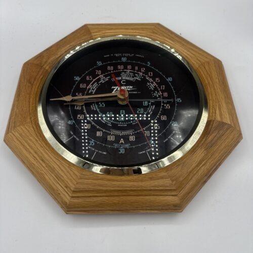 Old Style Zenith Black Dial Wall Clock Vintage Wood WORKING