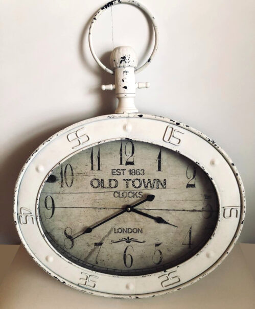 Old Town Clocks Rustic Wall Clock Large White Needs New Clock Movement