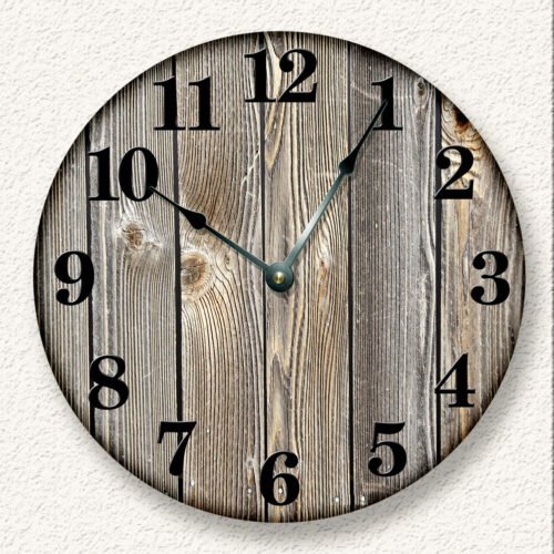 OLD WEATHERED BOARDS Wall Clock - Rustic Cabin Country Home Decor - 7006_FTLLC