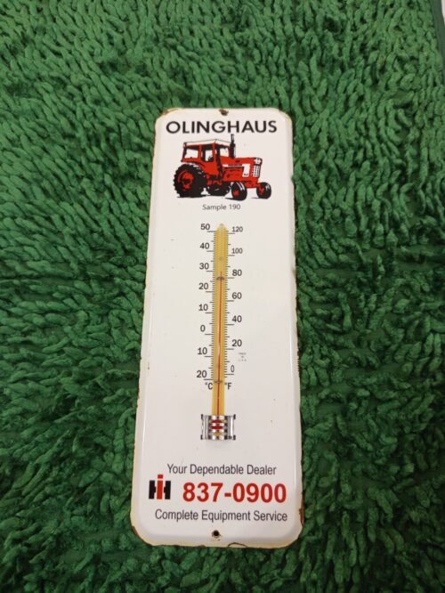 OLINGHAUS Vintage Thermometer Plate merchandise advertising Service Store