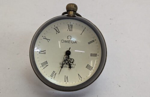 Omega Swiss Made Ball Desk Clock Tested and Working