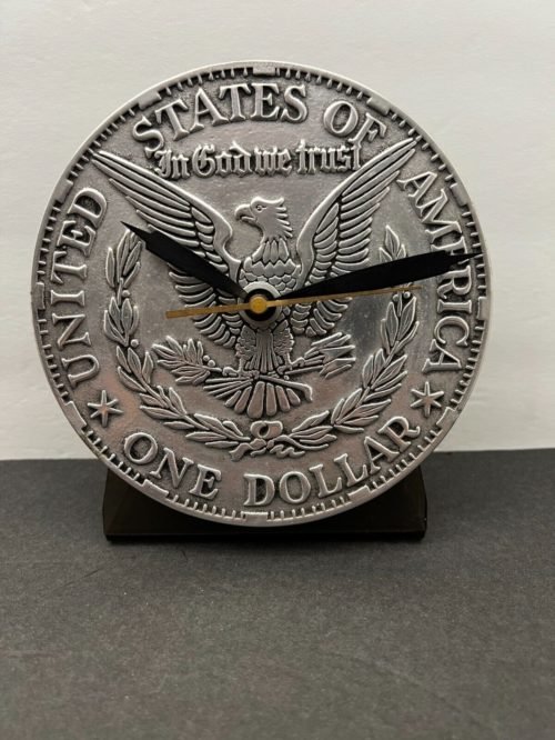 One Dollar Coin Clock 6" Unique Vintage Desk Display