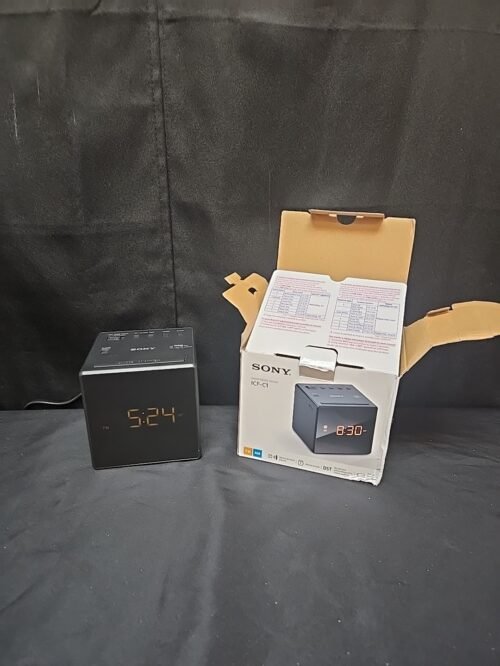 Open Box Sony ICF-C1 Alarm Clock Radio Black With Gradual Buzzer Alarm AM/FM