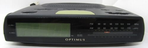 Optimus CR-320 Digital Clock with Dual Alarm AM/FM Radio - Tested/Working