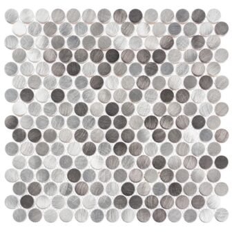 Orb Grace Silver/Gray 4.5 in. x 8.25 in. Penny Round Smooth Metal...