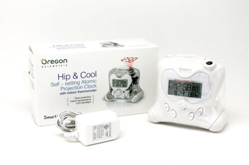 Oregon Scientific RM313PNFA Projection Atomic Alarm Clock W/Indoor Temp- White