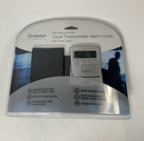 Oregon Scientific RM836S Atomic Travel Thermometer Alarm Clock W Travel Case NEW