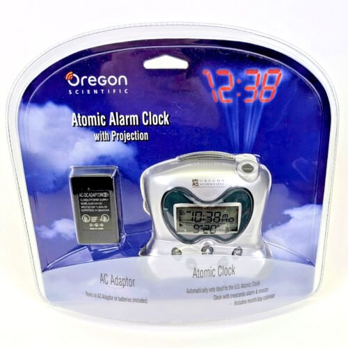 Oregon Scientific Self-Setting Atomic Projection Clock Indoor Thermometer Sealed