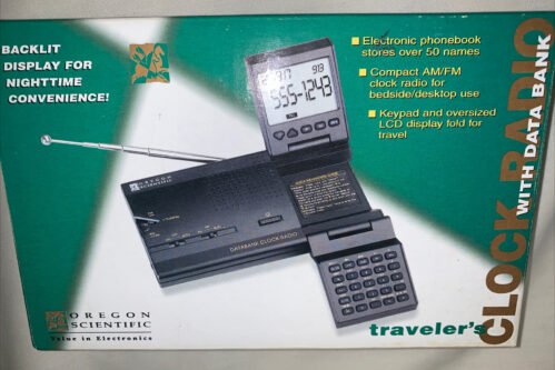 Oregon Scientific Traveler's Clock Radio w/ Data Bank Model: CR-7630 NEW