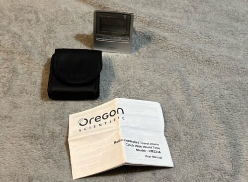 Oregon Scientific World Time Folding Travel Alarm Clock With Cover