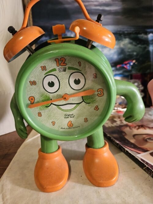 Original 1950s Ticki Tack Mechanical Alarm Clock Vintage West German Articulated